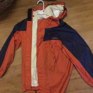 LL Bean Orange Raincoat kid’s size 10-12